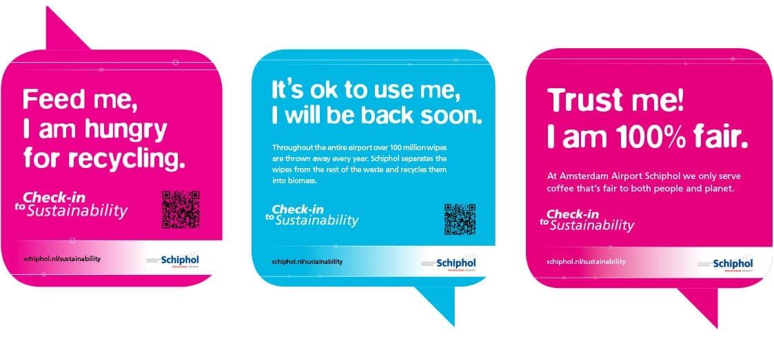 Schiphol website check in to sustainability